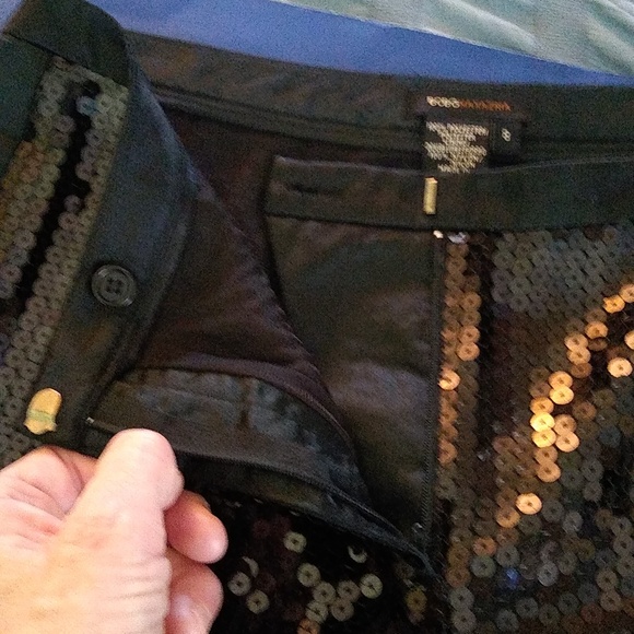 BCBG Max Azria black sequin tuxedo style pants size 8 - Picture 10 of 10